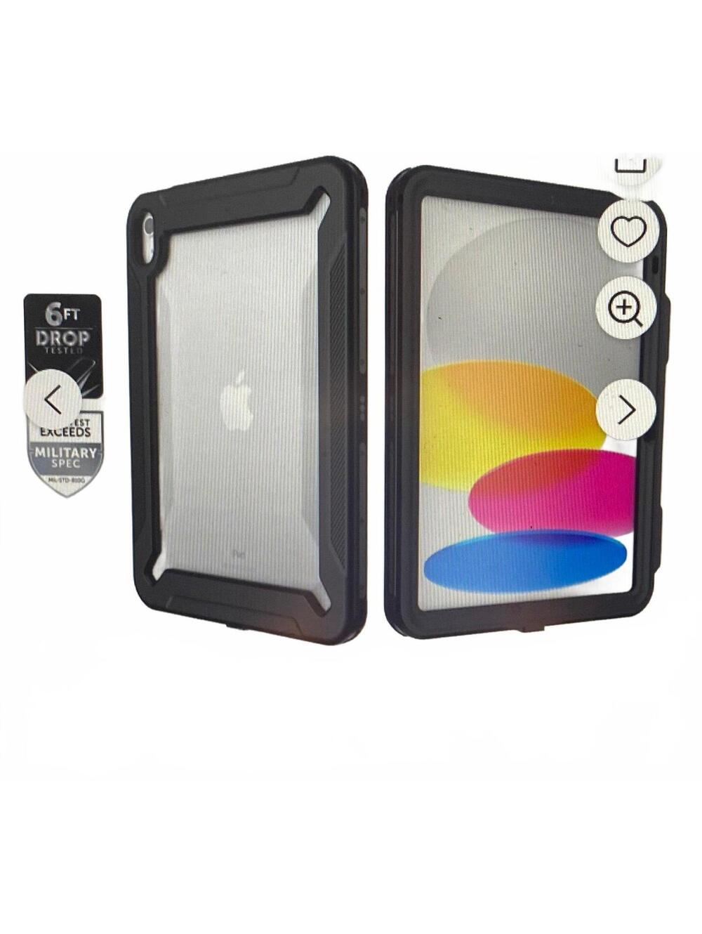 Body Glove Tidal Waterproof Tablet Case for iPad A16/iPad 10th Gen Black/Clear